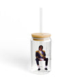 King of Pop Autograph Sipper Glass, 16oz Retro 80s Pop Icon Tumbler | MJ Fan Gift | Aesthetic Drinkware