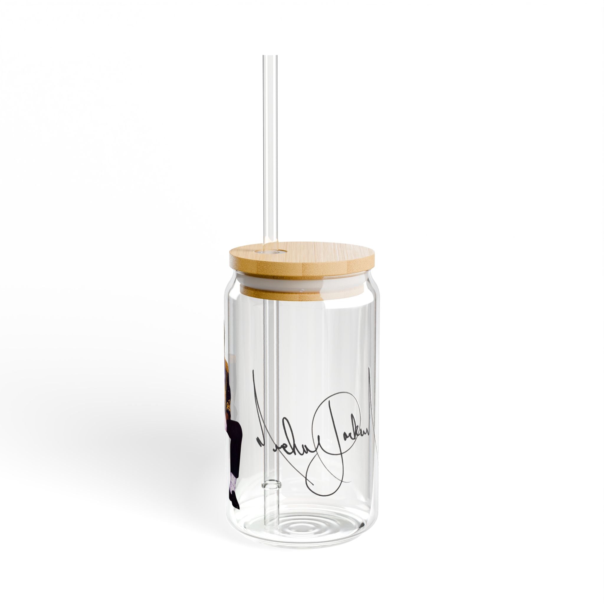 King of Pop Autograph Sipper Glass, 16oz Retro 80s Pop Icon Tumbler | MJ Fan Gift | Aesthetic Drinkware