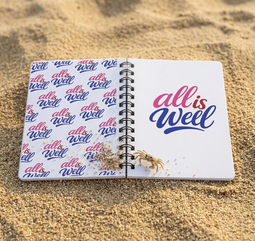 All Is Well Affirmation Journal – Luxury Spiral Notebook | Self Care, Manifestation & Daily Reflection Journal