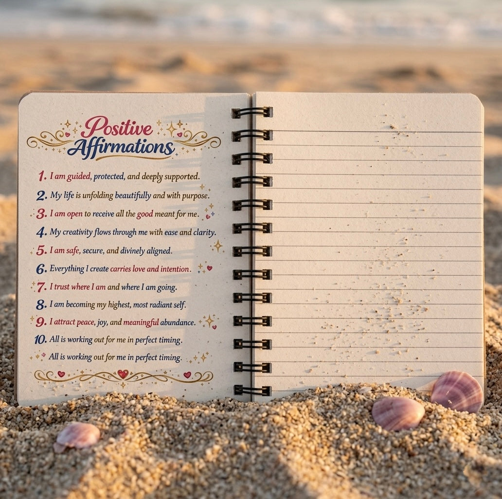 All Is Well Affirmation Journal – Luxury Spiral Notebook | Self Care, Manifestation & Daily Reflection Journal