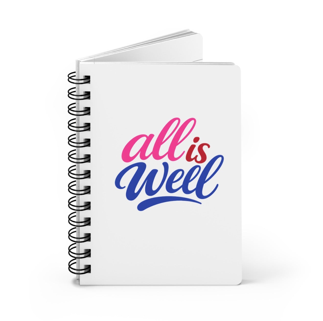 All Is Well Affirmation Journal – Luxury Spiral Notebook | Self Care, Manifestation & Daily Reflection Journal